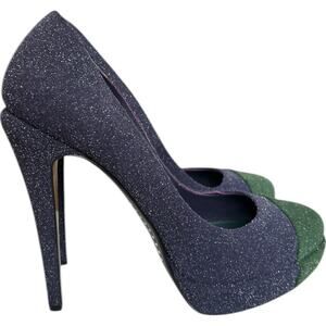 Chanel Purple/Green Interlocking CC Logo Pumps, US8.5/IT38.5